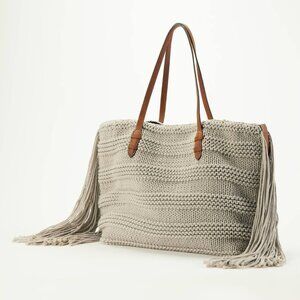 J.Jill NWOT Knit Fringe tote bag $159 Brand new